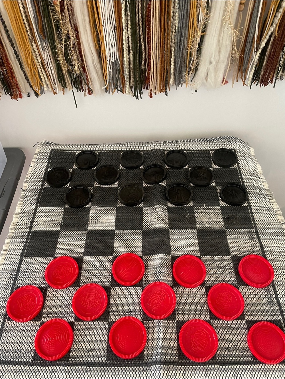 Classic Red and Black Checkers Set - Home Games giant size